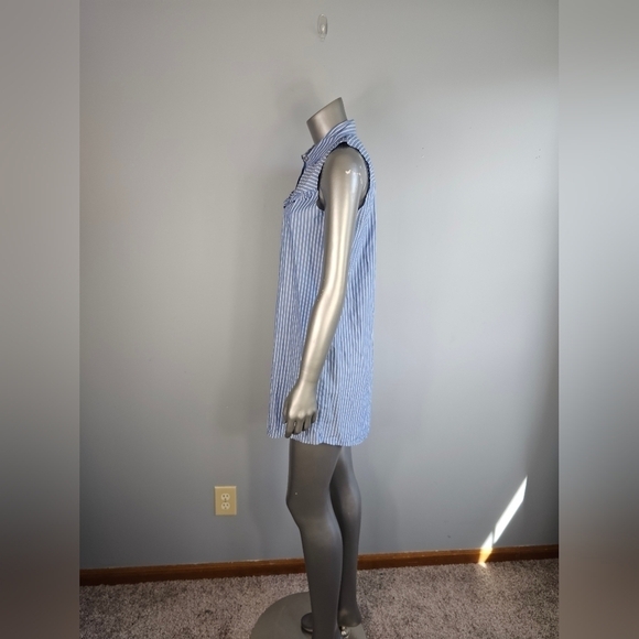 Abercrombie & Fitch NWOT Blue with White PinStripes Sleeveless Tunic Size XS - Picture 5 of 9